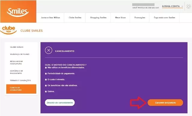 Baja_Clube_Smiles_Solicitar_Cancelación