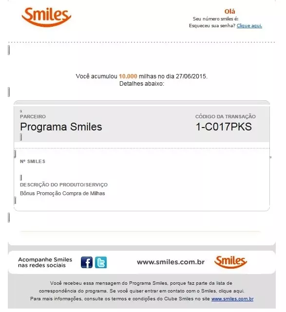 Smiles millas bonus email
