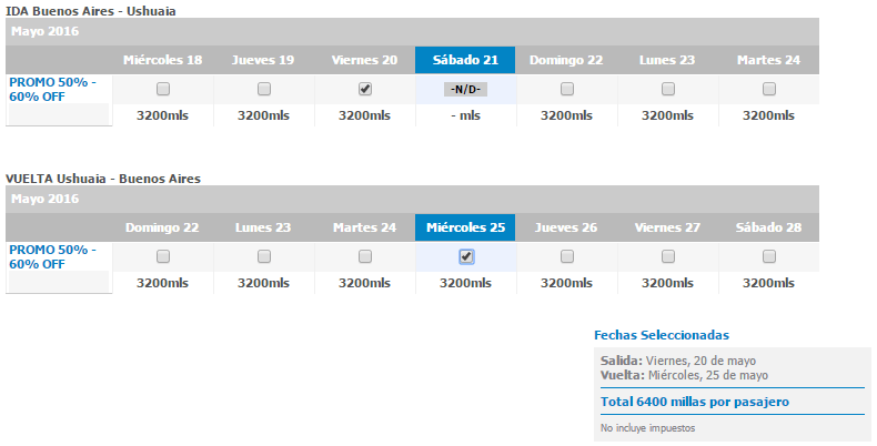 Aerolineas_Argentinas_Plus_Promo_Descuento_Millas_Cabotaje_2016.03_Ejemplo_USH