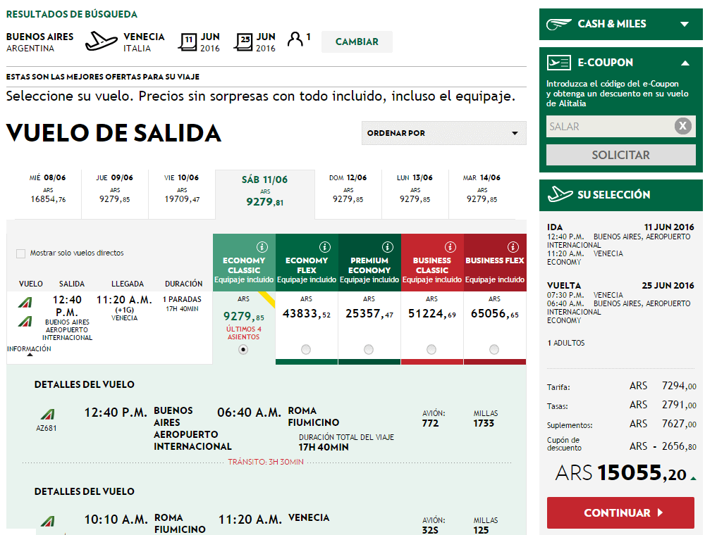 Alitalia_Cupon_Codigo_Promocional_15_Descuento_2016.04-05_Ejemplo_Aplicado