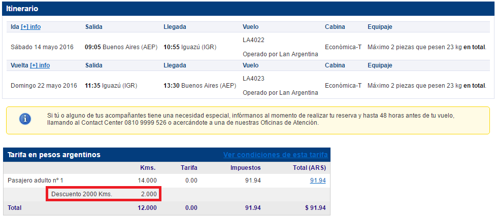 Lan_Travel_Sale_2016.04_Descuento_LATAMPass_Ejemplo_Iguazu