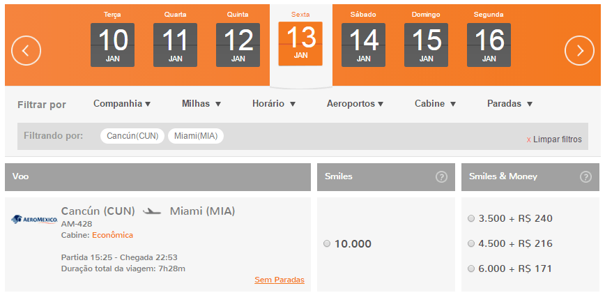 Smiles_Canje_Aeromexico_CUN-MIA_2017.01_10.000_Millas
