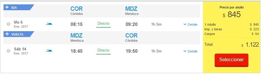 Cordoba_Mendoza_Aerolineas_Verano_Enero_febrero_Oferta