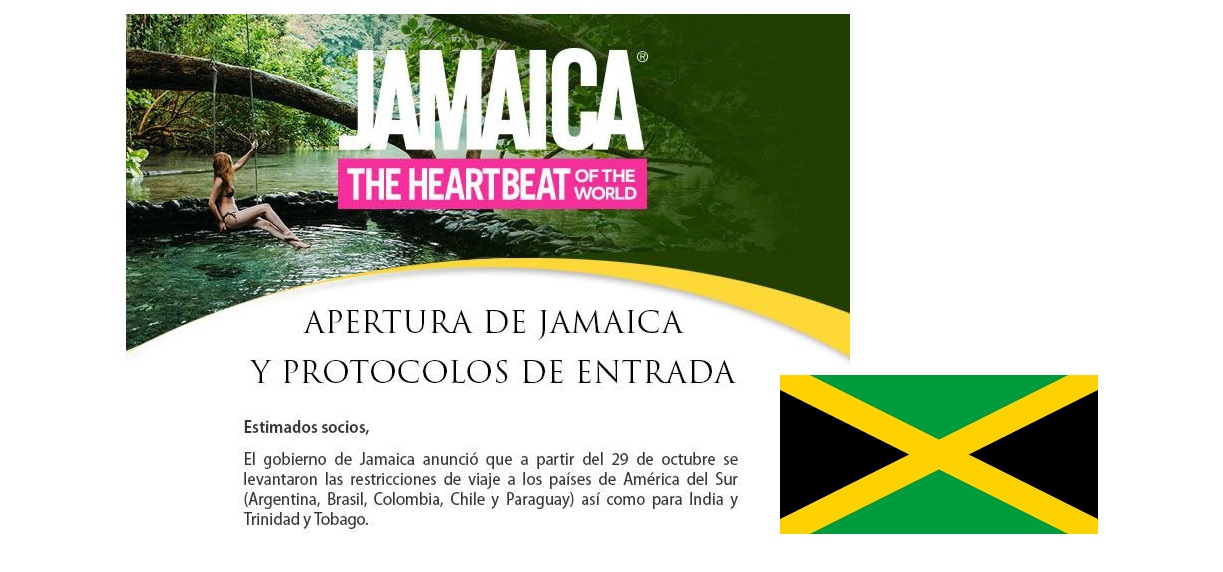 Jamaica abre al turismo desde Sudamérica