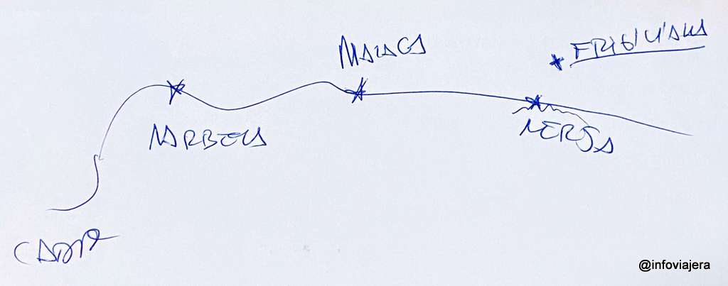Mapa recomendaciones de destinos en Costa del Sol, Andalucía