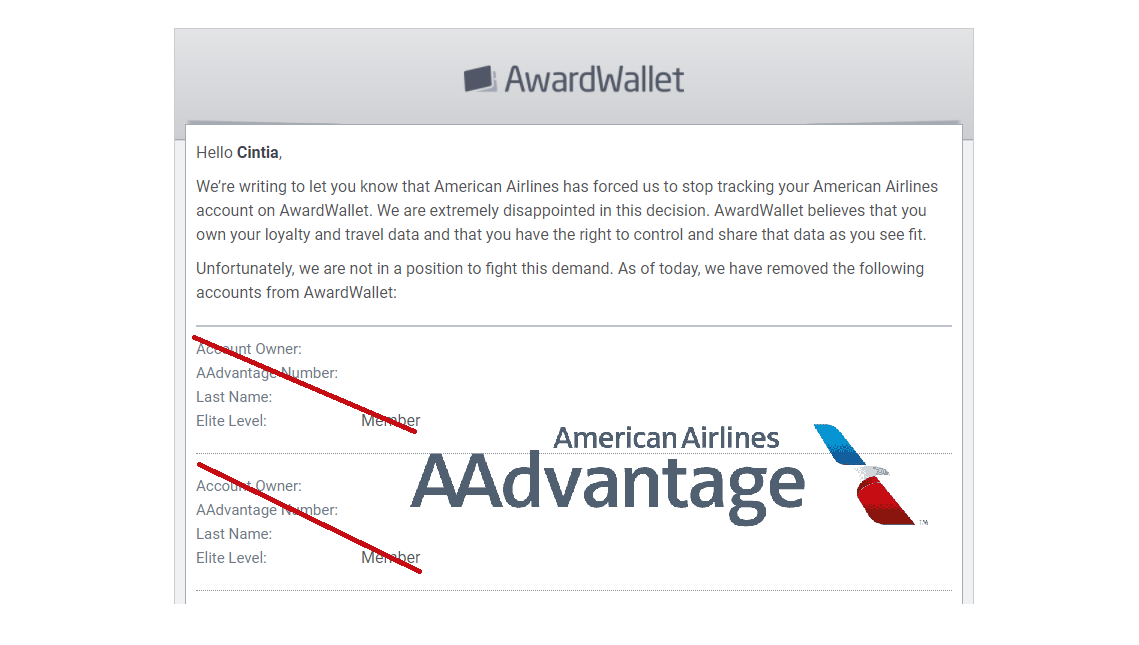 American Airlines no permite que AwardWallet muestre sus cuentas AAdvantage  - Info Viajera
