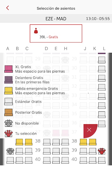 Mapa asientos iberia turista | Oldtravelbag.com