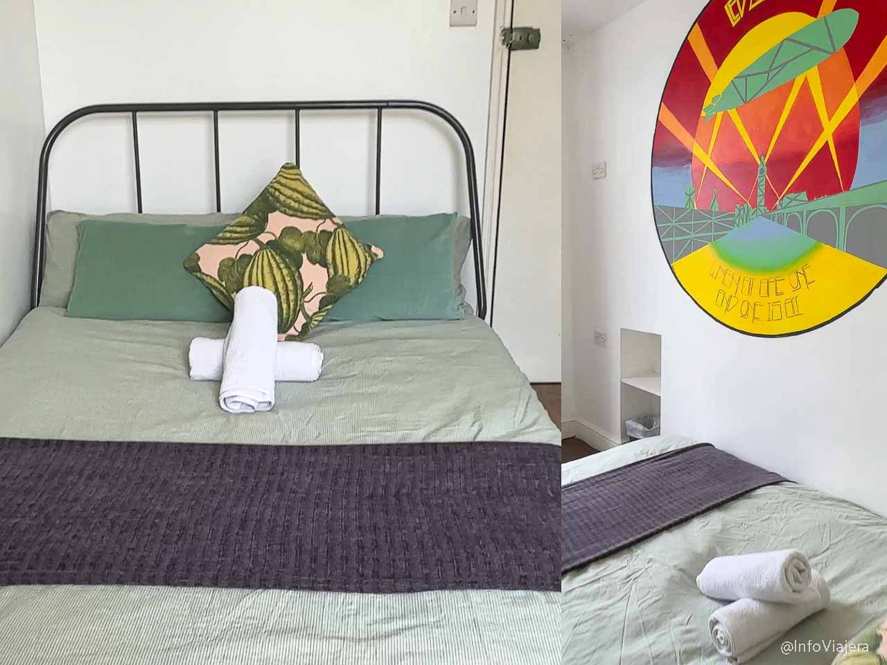 Habitación privada Led Zeppelin en el hostel Onefam Notting Hill de Londres, Reino Unido.