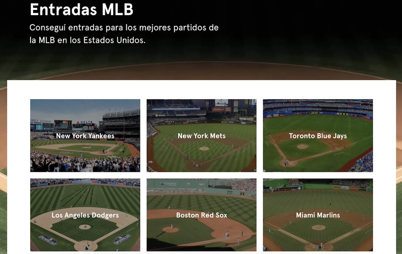 Entradas para los partidos de las Grandes Ligas de Béisbol (MLB) en Estados Unidos