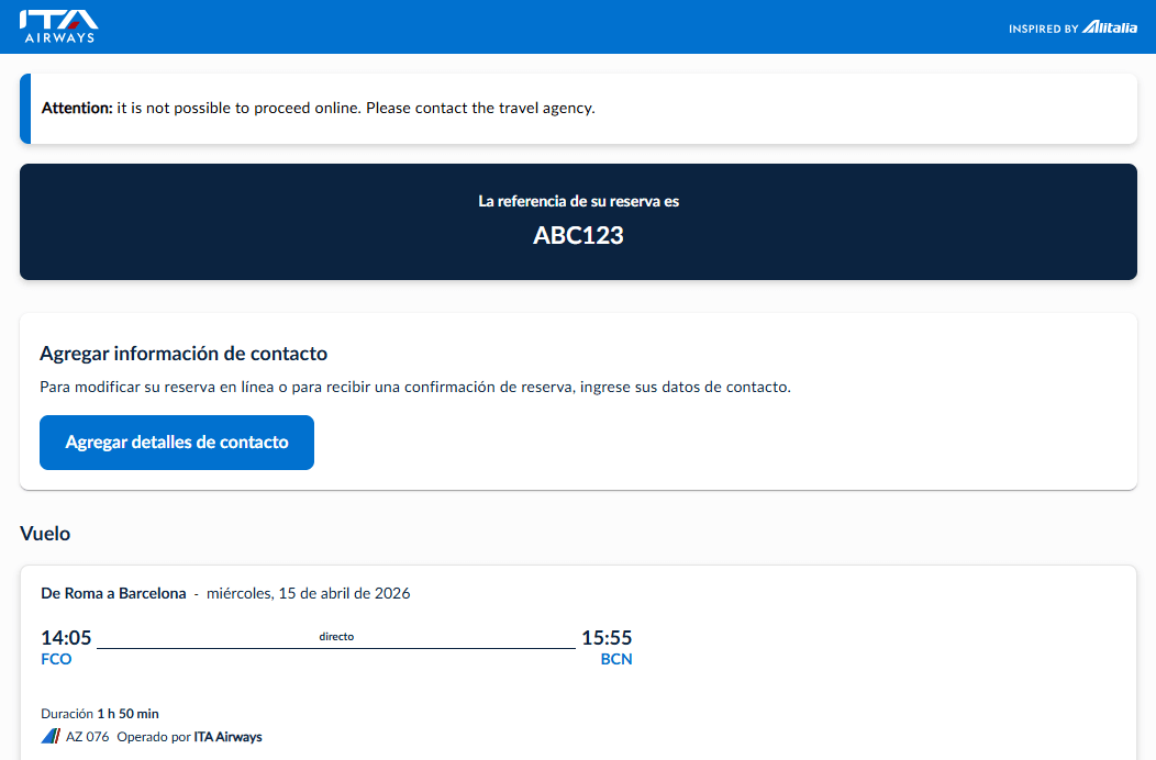 Consultar nuestra reserva de pasaje aéreo en el sitio web de la aerolínea