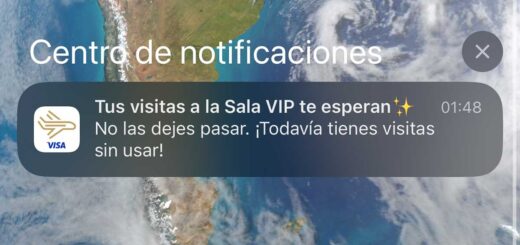Notificación Visa Airport Companion Cupos Salas VIP