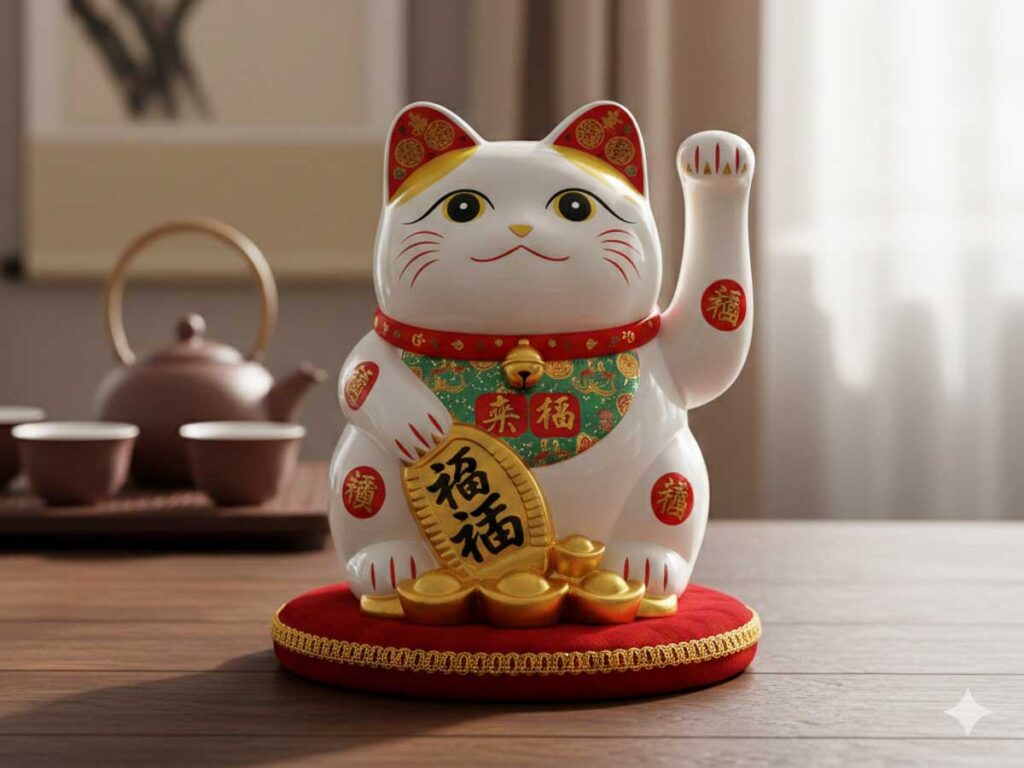 Gato chino patita buena suerte