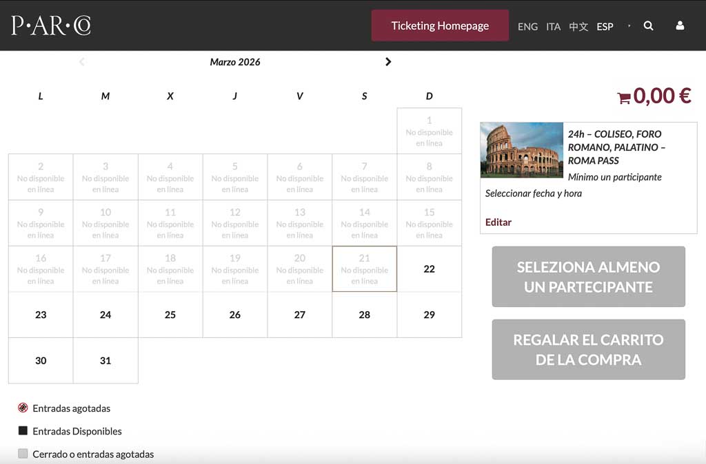 Fechas entrada gratis al Coliseo con la tarjeta Roma Pass