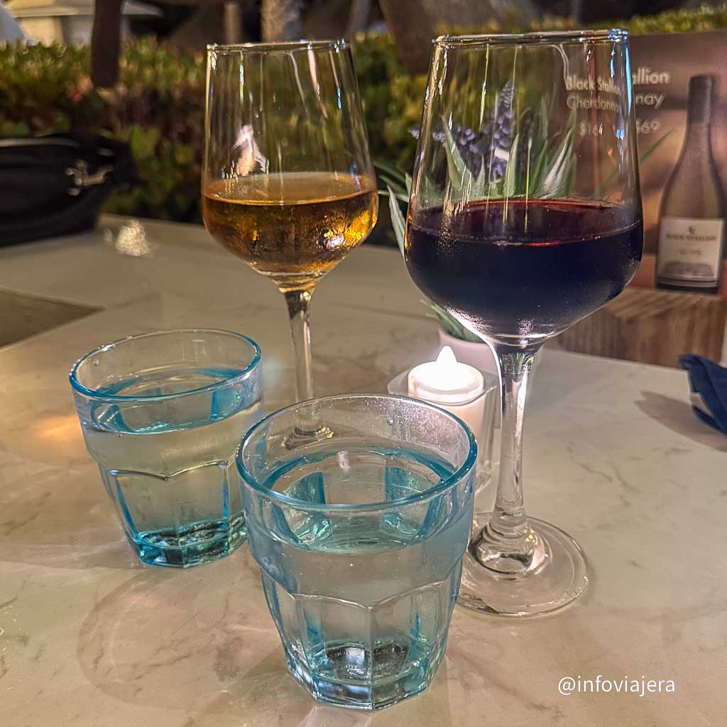 Copas de vino tinto y blanco