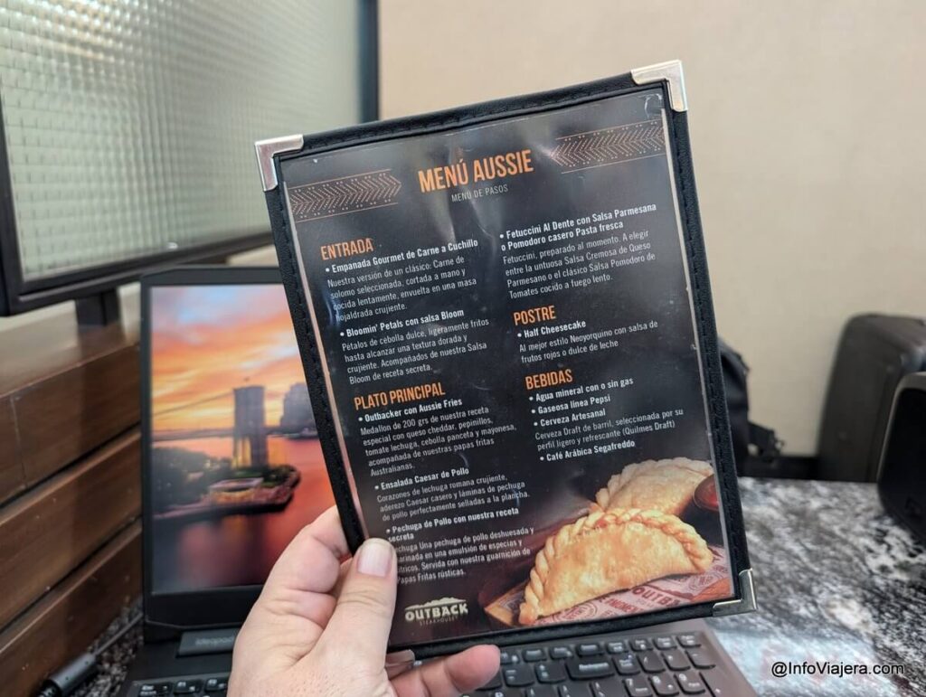 Outback Ezeiza Menú Visa Airport Companion