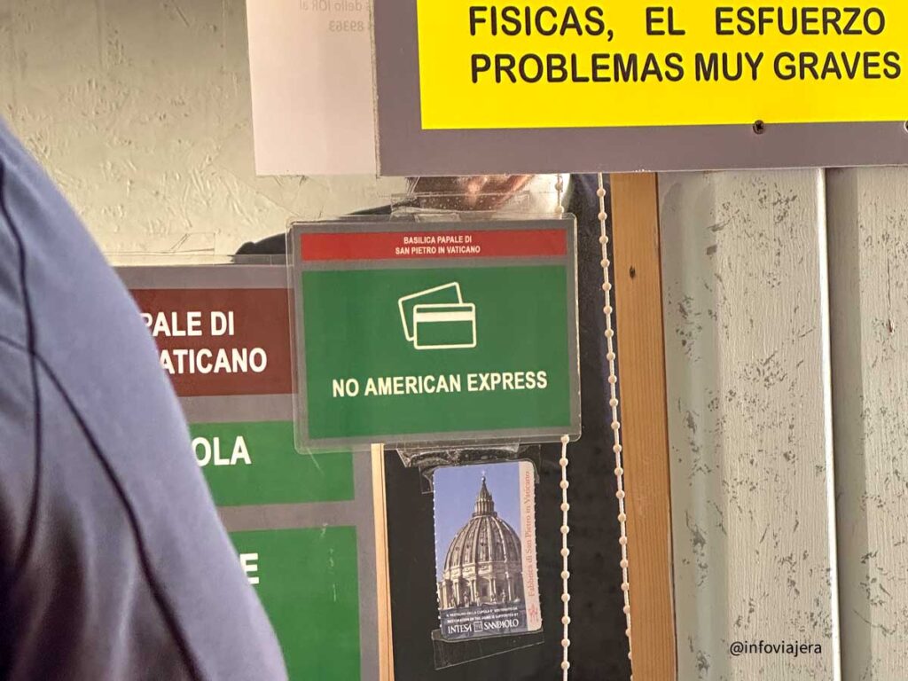 En el Vaticano de Roma no aceptan AMEX